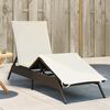 vidaXL Sun Lounger Brown PE Rattan Adjustable Size Adjustable Footrests