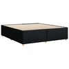 vidaXL Bed Frame Black Polyester, Plywood, Engineered wood, Solid pine wood