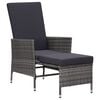 vidaXL Armchair Grey PE rattan Medium Adjustable Armrests Armchair