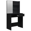 vidaXL Dressing Table Set Black Engineered wood Medium