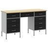 vidaXL Work Cabinet with Drawer with Lock 3 pcs Black 150 x 55 x 85 cm