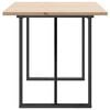 vidaXL Dining Table Natural wood and black steel