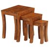 vidaXL Nesting Table Brown with a honey touch finish Solid acacia wood