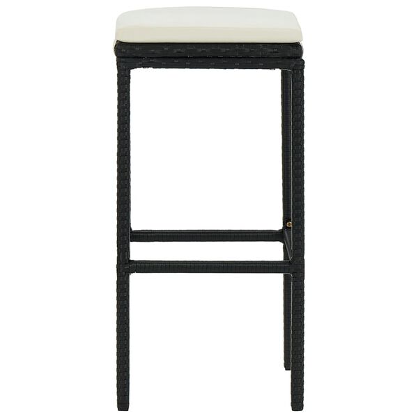 vidaXL Bar Stool Set of 3 Black, Cream White