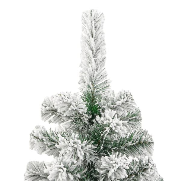 vidaXL Artificial Hinged Christmas Tree Green and white PVC and iron Large