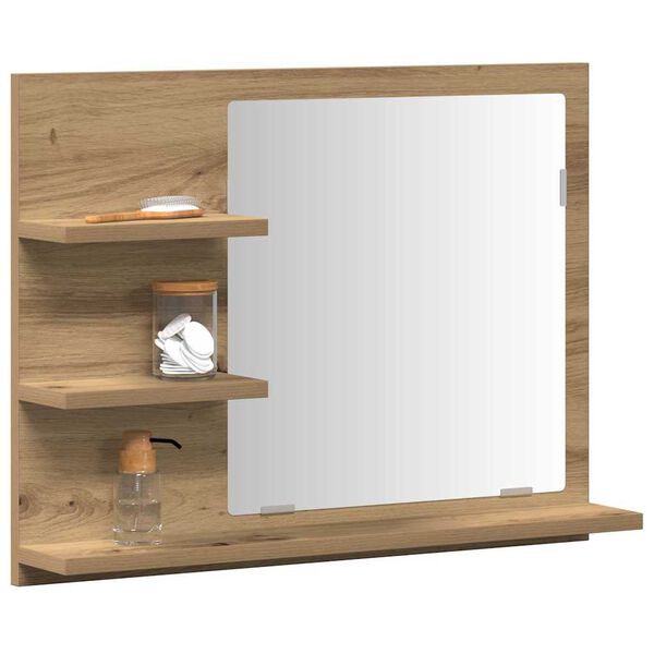 vidaXL Bathroom Mirror Cabinet Artisan oak Engineered wood and glass