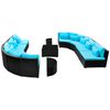 vidaXL Garden Sofa Black and Tropical Blue