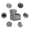 vidaXL Recliner Chair Light grey Fabric (100% polyester), metal, plywood