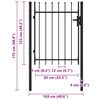 vidaXL Fence Gate Single Door with Spike Top Steel 3.3'x3.9' Black