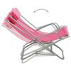 vidaXL Rocking Chair Set of 2 Pink Powder-coated steel Standard