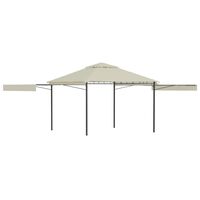 vidaXL Gazebo with Double Extended Roofs 9.8'x9.8'x9' Cream 0.6 oz/ft²
