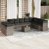 vidaXL Garden Sofa Set Grey PE Rattan Large Modular Garden Sofa Set