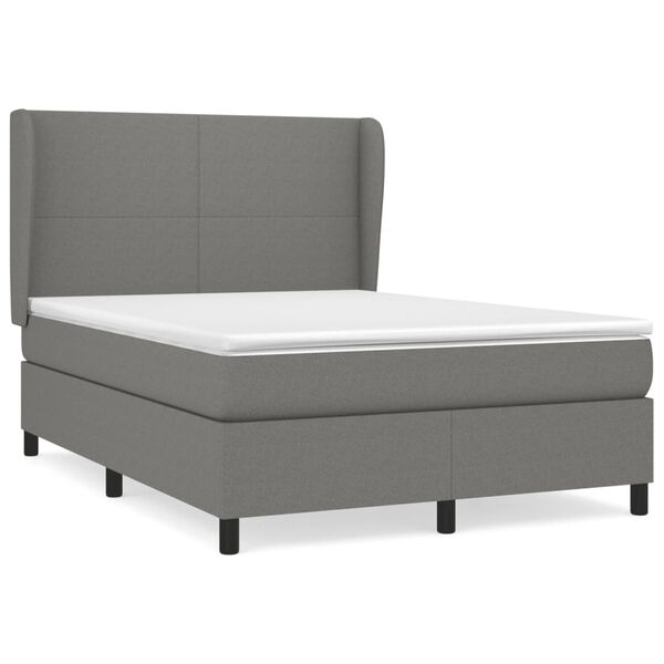 vidaXL Box Spring Bed with Mattress Dark Grey