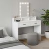vidaXL Dressing Table White 39.37 x 16.14 x 55.12 in Engineered Wood