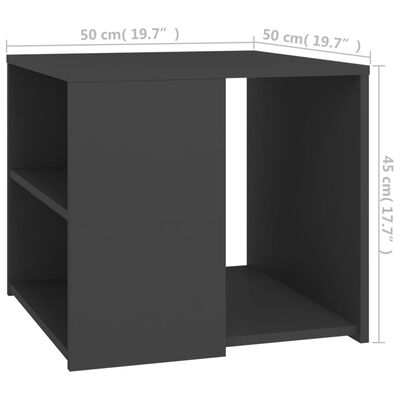 vidaXL Side Table Gray 19.7"x19.7"x17.7" Engineered Wood