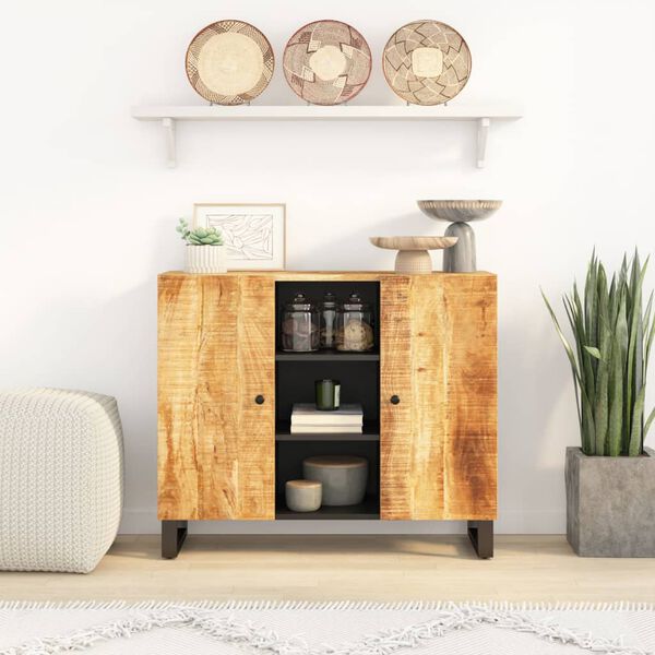 vidaXL Sideboard Natural Wood Brown Solid Mango Wood Medium Sideboard