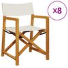 vidaXL Folding Garden Chair Set of 8 Cream White