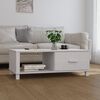 vidaXL Coffee Table White Solid Pine Wood, MDF Medium Coffee Table