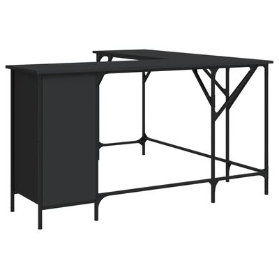 vidaXL Desk Black 55.5"x55.5"x29.5" Engineered Wood
