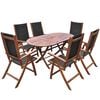 vidaXL Garden Furniture Set Brown Acacia wood 9 piece set Foldable