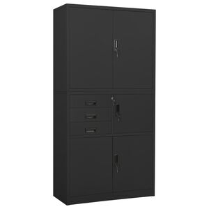 vidaXL Office Cabinet Anthracite Steel Large Height-Adjustable Shelves