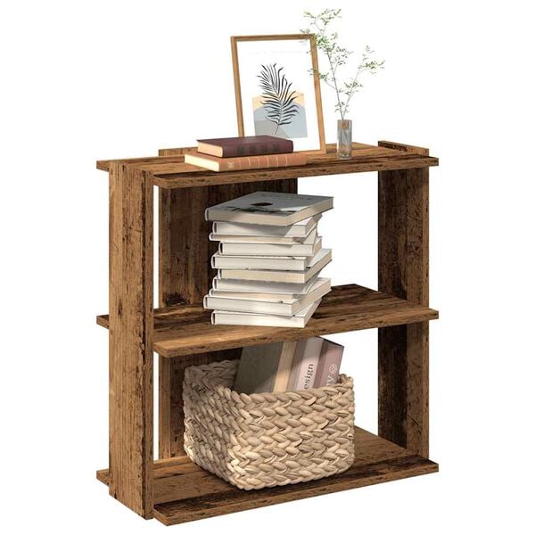 vidaXL Bookcase Old wood Engineered wood Small Bookcase Rectangular