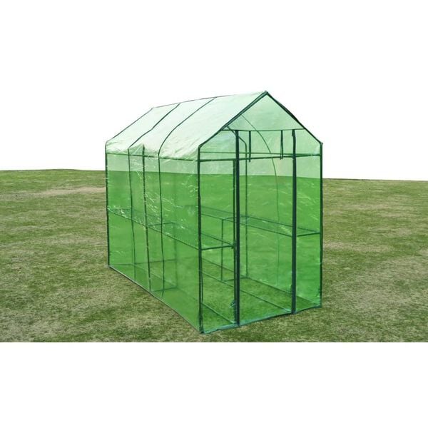 vidaXL Greenhouse Green Powder-coated steel, PVC XL Lightweight