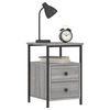 vidaXL Bedside Cabinet Grey Sonoma Engineered wood, Iron Compact