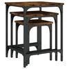 vidaXL Nesting Coffee Table Set of 3 Smoked oak Engineered wood, metal