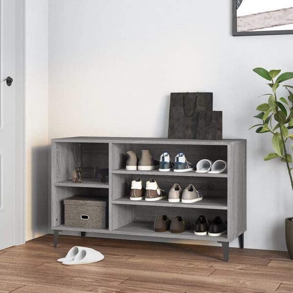 vidaXL Shoe Cabinet Grey Sonoma Engineered wood Medium Shoe Cabinet