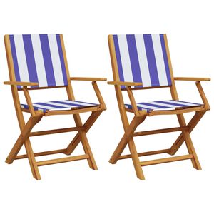 vidaXL Garden Chair Set of 2 Blue and white