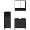 vidaXL Bathroom Furniture Set Black Engineered wood Medium