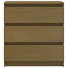 vidaXL Bedside Cabinet Set of 2 Honey Brown Solid Pinewood Medium
