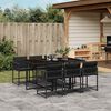 vidaXL Garden Dining Set Black PE Rattan 6-seater Foldable