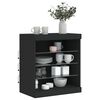 vidaXL Sideboard Black Engineered wood 23.8x14.6x26.4 in Black Sideboard