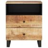 vidaXL Bedside Cabinet Natural Mango Wood, Black
