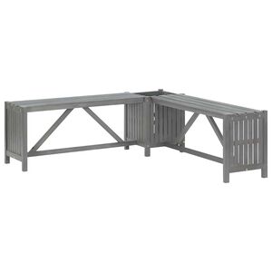 vidaXL Garden Bench Grey Solid Acacia wood Medium Garden Bench Rustic