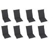 vidaXL Garden Chair Set of 8 Anthracite Solid Teak Wood Regular