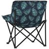 vidaXL Camping Chairs with Pocket Foldable 2 pcs Leave Print