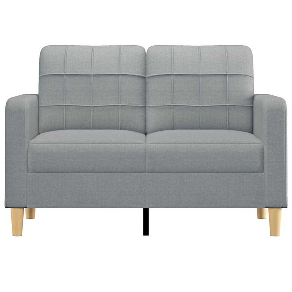 vidaXL 2-seater Sofa Light Gray Fabric (100% polyester), metal, foam