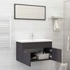 vidaXL Bathroom Furniture Set Gray Engineered wood, acrylic Medium