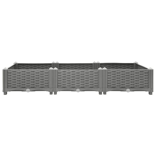 vidaXL Raised Bed Light grey Polypropylene Large Durable Raised Bed