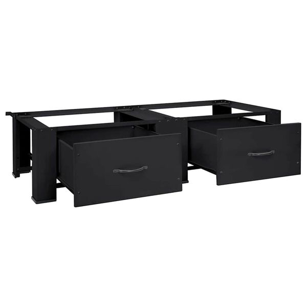 vidaXL Double Washing Machine Pedestal with Drawers White