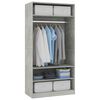 vidaXL Wardrobe Concrete Grey Engineered Wood Large Wardrobe