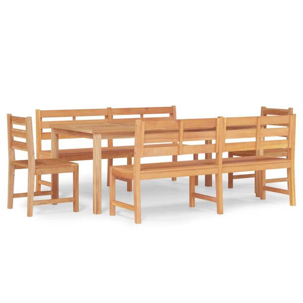 vidaXL Garden Dining Set Natural Teak Solid Teak Wood 78.7 in Sturdy