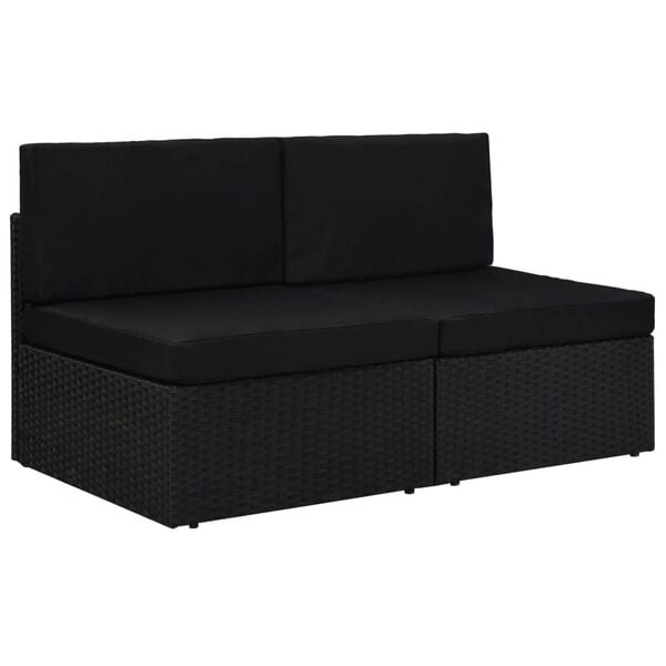 vidaXL Garden Sofa Black