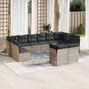 vidaXL Garden Sofa Set Light grey, dark grey PE rattan, powder-coated steel