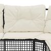 vidaXL Patio Sofa Black, Cream White PE rattan Large Removable Covers