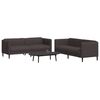 vidaXL Sofa Set Dark Brown Polyester 70.5 in Sofa Set Rectangular