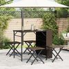 vidaXL Garden Dining Set Brown PE rattan, powder-coated steel Medium